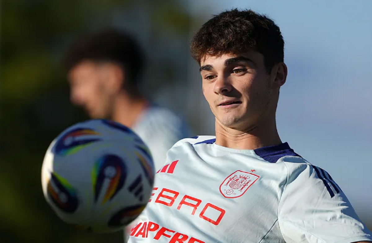 Joel Roca, entrenant aquesta setmana amb la selecció Sub-21