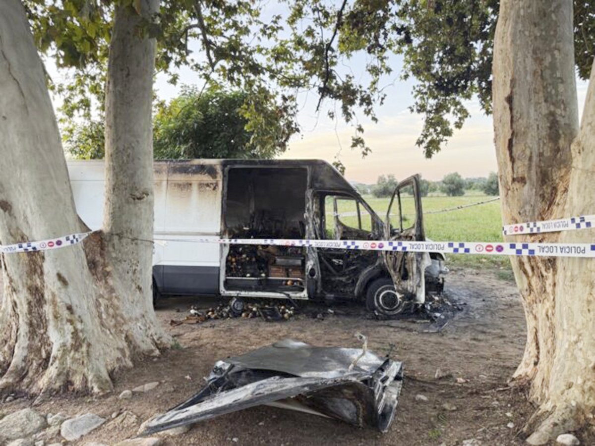 Aquest és l'estat en el qual va quedar la furgoneta d'El Molí d'en Vendrell