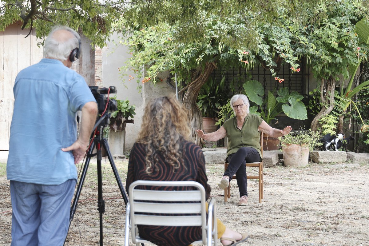 Agustí Corominas i el seu equip durant la primera jornada de rodatge a Gallecs