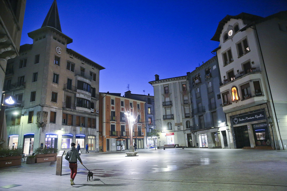 La plaça Sant Eudald de Ripoll, en una imatge d’arxiu