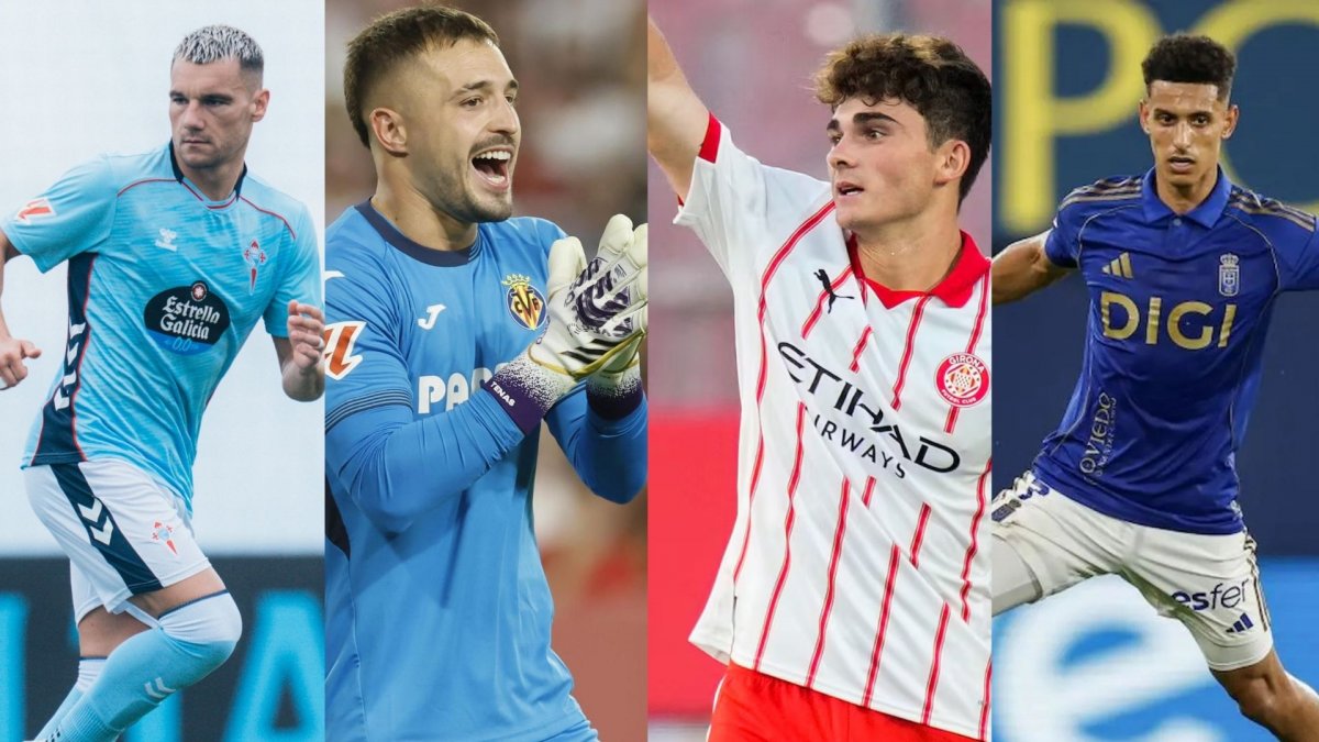 D'esquerra a dreta, els quatre representants d'Osona i el Ripollès a LaLiga: Jutglà, Tenas, Roca i Chaira