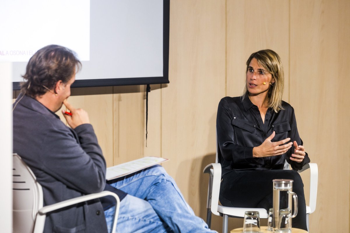 Carla Giudici va ser entrevistada pel professor Xavier Ginesta com a preàmbul d’una taula rodona