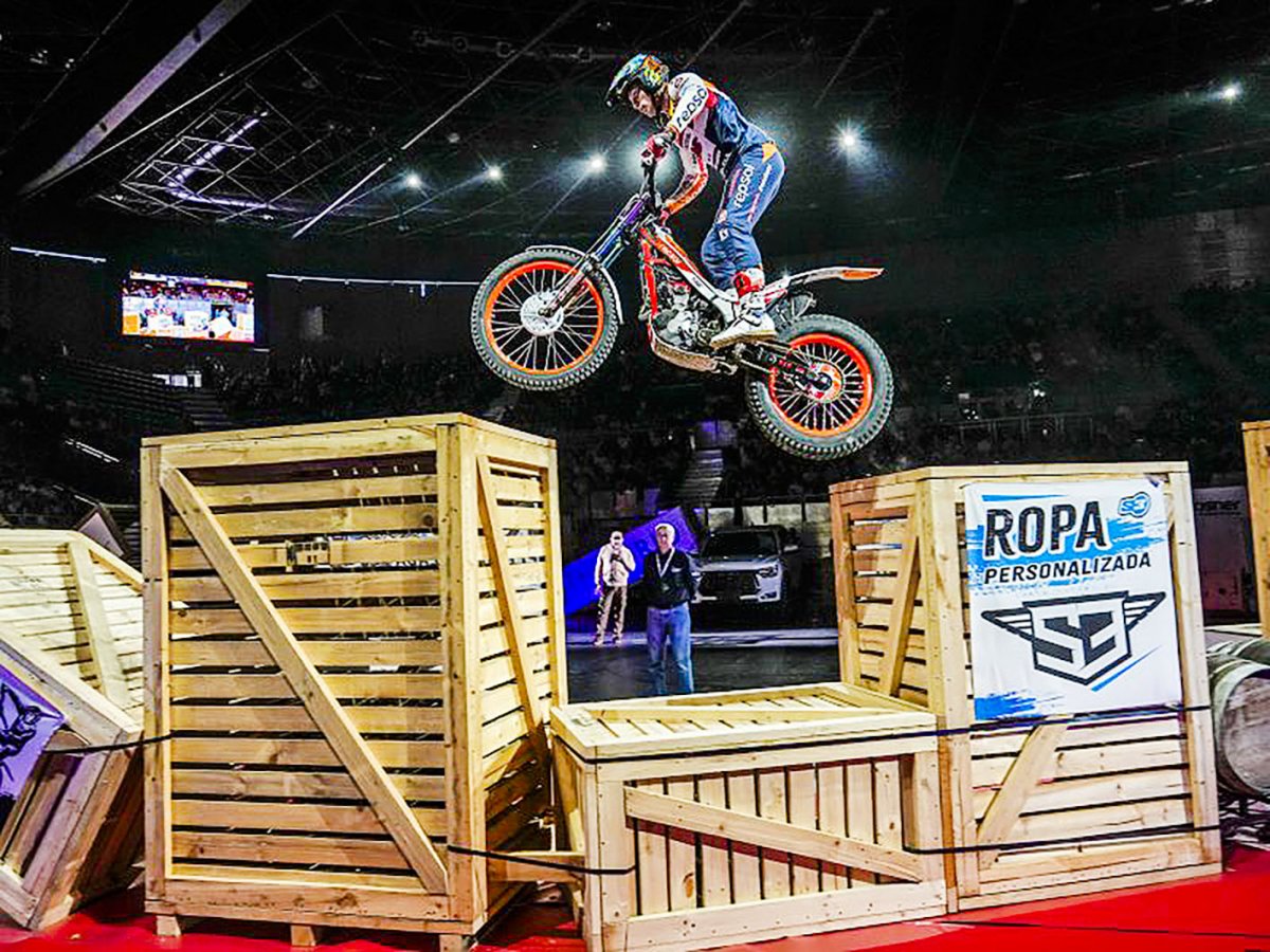 Gabriel Marcelli, en una de les zones de la competició de dissabte a l’X-Trial del Mundial, a Madrid