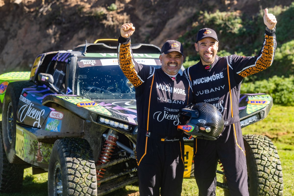 Nandu Jubany i Marc Solà, juntament amb l'Optimus MD Rallye Sport, aquest dimarts a la presentació del seu projecte pel Dakar 2026