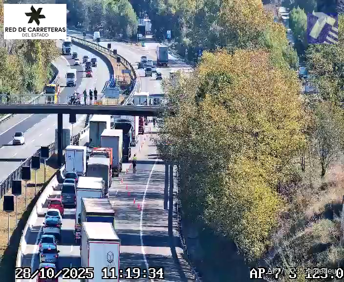 Cues per l'accident al tram de l'AP-7 a Cardedeu