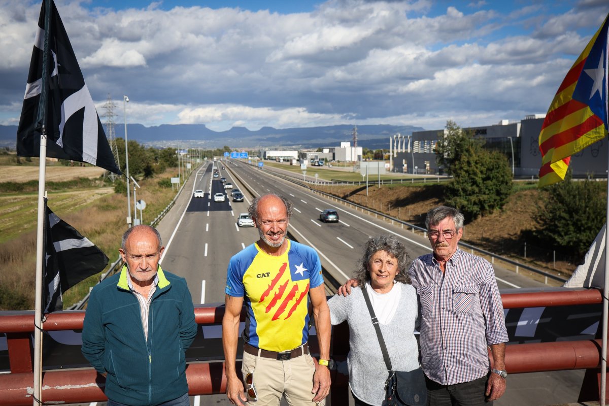 Ventura Homs, Cèsar Lagonigro, Emília López i Albert Badia, aquest diumenge, al pont de Gurb