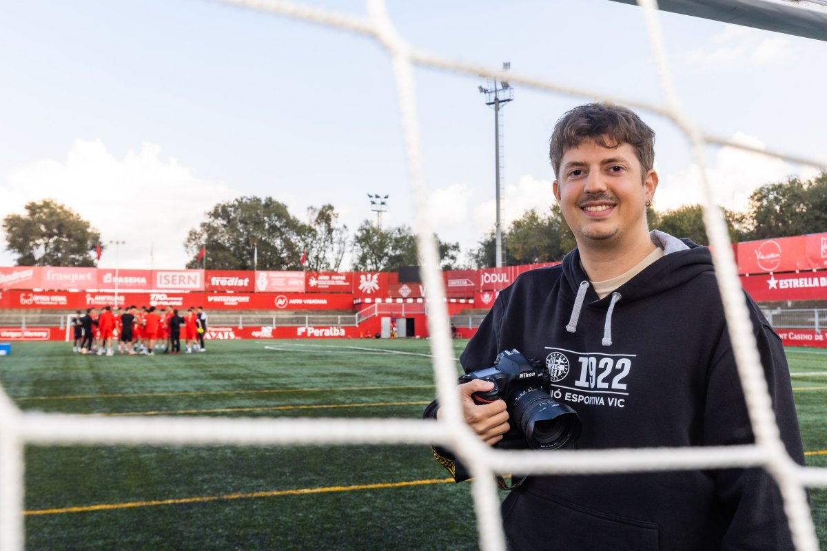 David Pallarols, aquest divendres en l'entrenament del primer equip del Vic