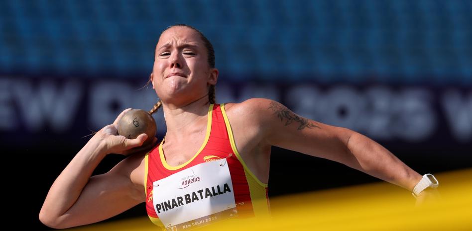 Fiona Pinar, en el llançament de pes F64