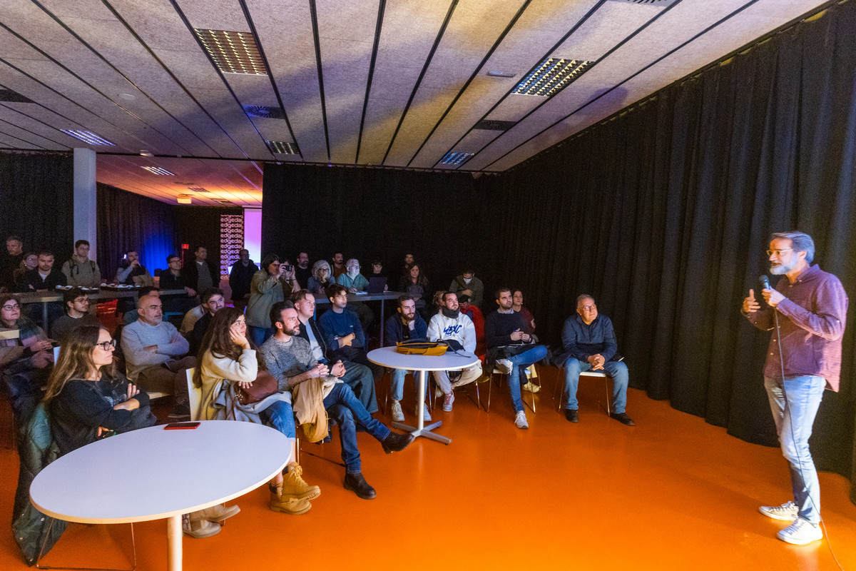 Una de les presentacions de projectes al Córner de l’Edge Day, dijous a la tarda, al Sucre