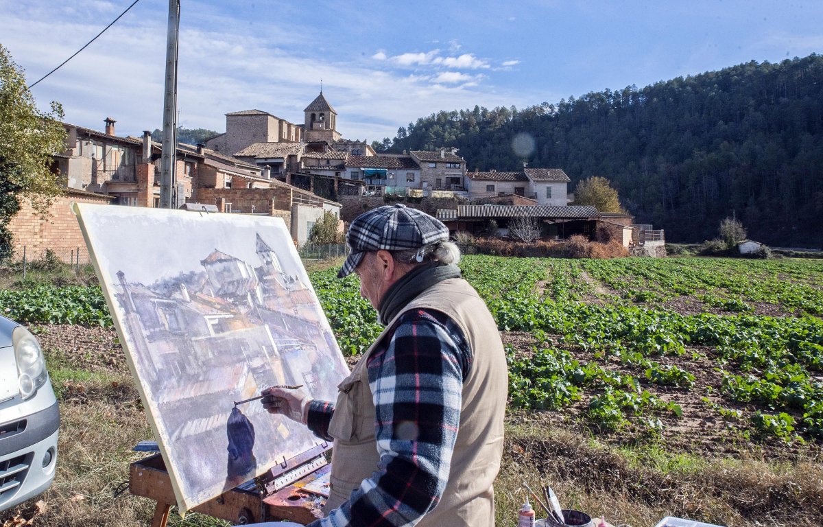 Un dels participants al concurs de pintura ràpida