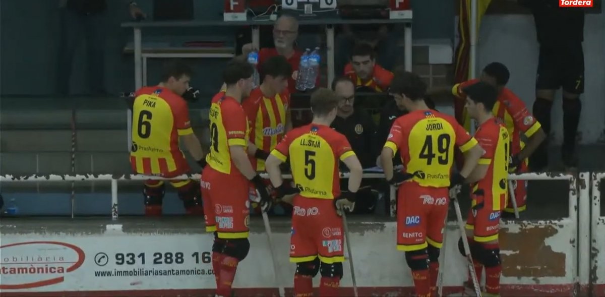 L'equip, durant un temps mort del partit