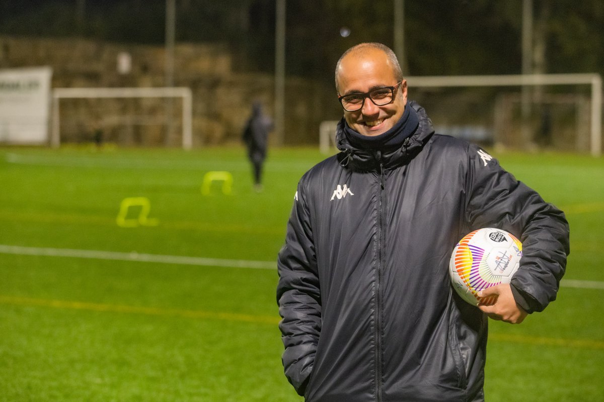 Lluís Burgaya, aquest passat divendres a la tarda, al camp de la UE Gurb