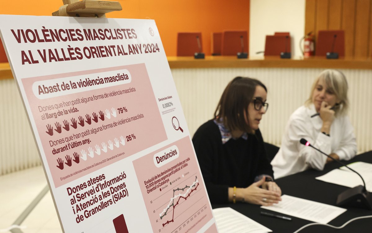 La regidora d'igualtat, Maria Villegas, i l'alcaldessa, Alba Barnusell, a la presentació del protocol en cas de feminicidi